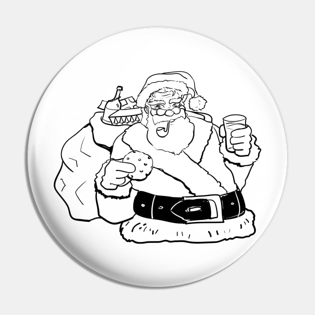 Outline Santa Pin by SWON Design