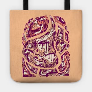 Peach Abstract Wave of Thoughts No 3 Tote