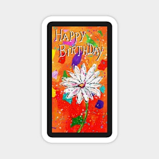 Whimsical, colorful Happy Birthday card Magnet
