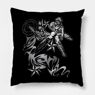 FLAMED DIRTBIKER Pillow