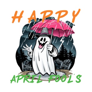 Spooky Specter's Rainy Ruse - April Fool's Day Trickster T-Shirt