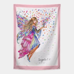 fairy of colors- pen art Tapestry