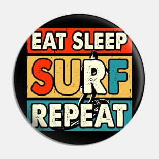 Eat Sleep Surf Repeat T Shirt For Women Pin