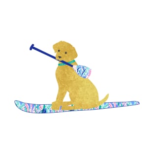 SUP Preppy Golden Retriever - Lilly Inspired Stand Up Paddle Board T-Shirt