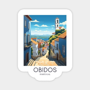 A Pop Art Travel Print of Obidos - Portugal Magnet