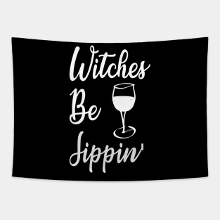 Halloween Witches Be Sippin Drinking Tapestry