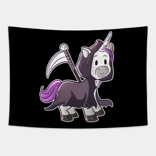 Grim Reaper Unicorn Tapestry