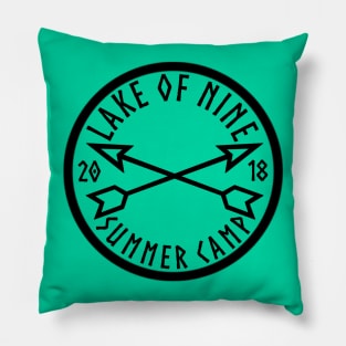 Lake of Nine Summer Camp (Black Ink) Pillow