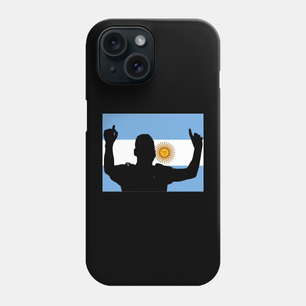 Argentina world champs (black silhouette) Phone Case by NickiPostsStuff