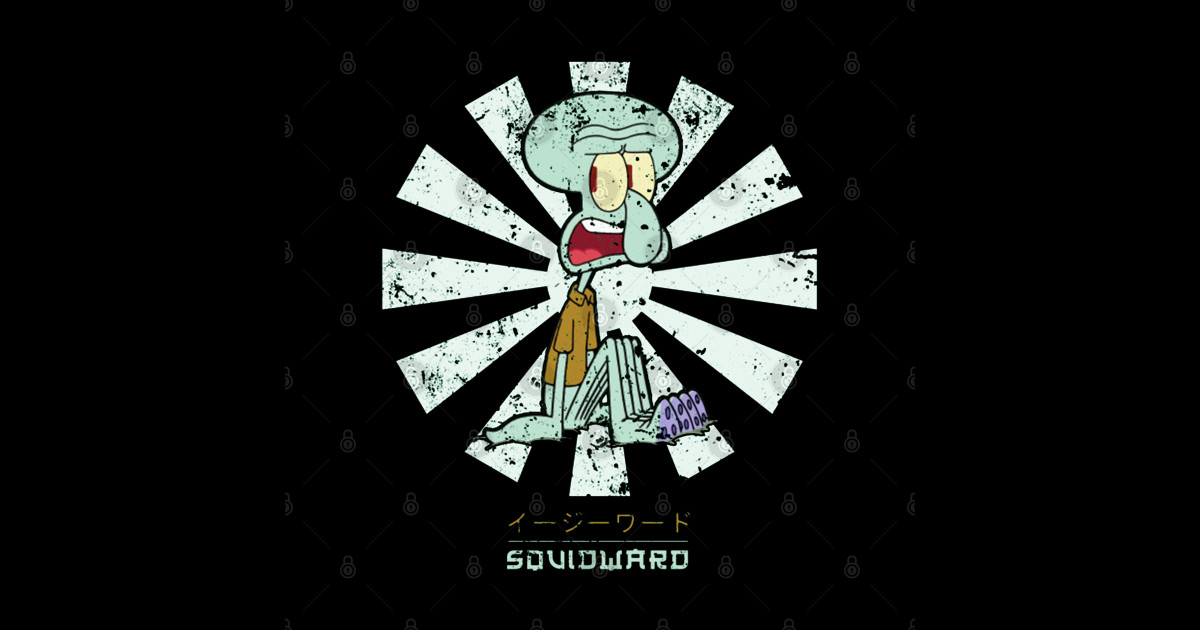 Squidward Retro Japanese - Squidward - Sticker | TeePublic