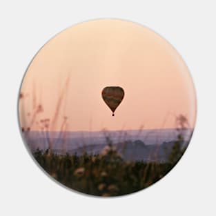 Hot Air Balloon flying during a warm summer evening over Yorkshire Pin