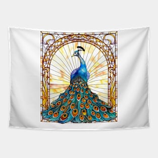 Stained Glass Peacock #4 Tapestry