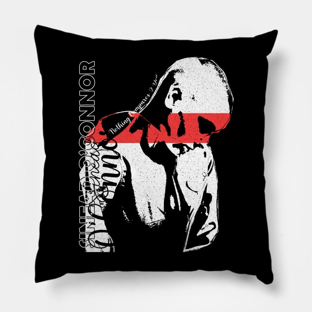 Sinead O'Connor - Vintage Stencil silhouette Pillow by HelloDisco