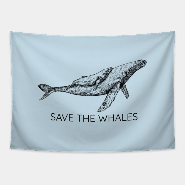 SAVE THE WHALES Tapestry by synecology