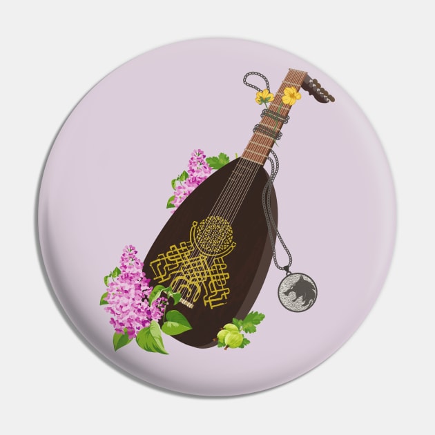Lute, Medallion, Lilac and Gooseberries Pin by aviaa