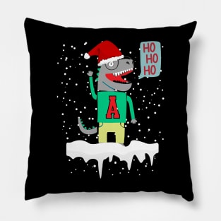 Christmas Dinosaur Ho Ho Ho Pillow