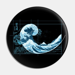 Hokusai Meets Fibonacci, Blue Pin