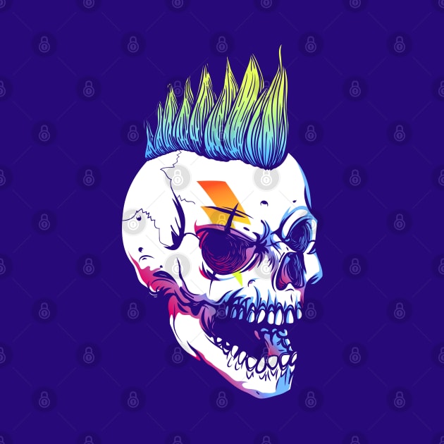 Punk Mohawk Skull by machmigo