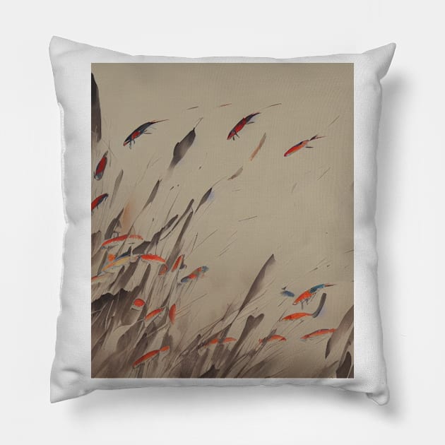 The Art of Koi Fish: A Visual Feast for Your Eyes 19 Pillow by Painthat