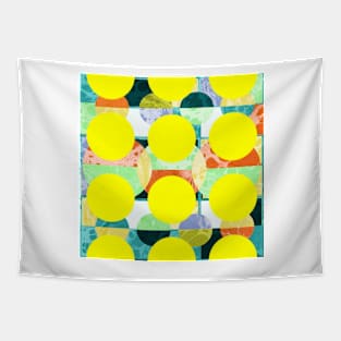 Abstract Marbled Circles : Lemon Dreams Tapestry