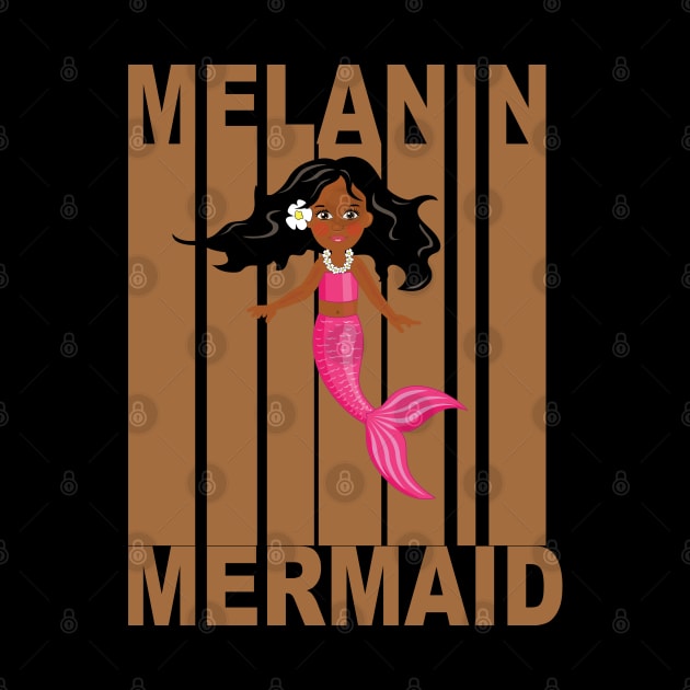 Melanin Mermaid Retro by blackartmattersshop