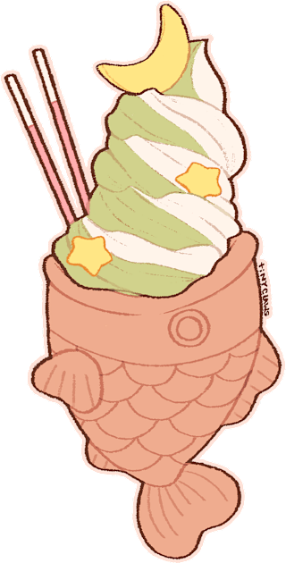 Banana Moon Matcha Taiyaki Ice Cream Kids T-Shirt by Tiny Claws