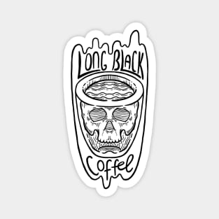 Long Black Coffee Skull Magnet