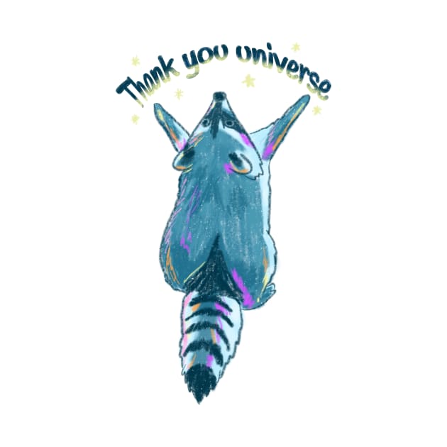 Thank you universe raccoon by Mayarart