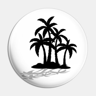 Minimal Black Palm Tree Design Pin