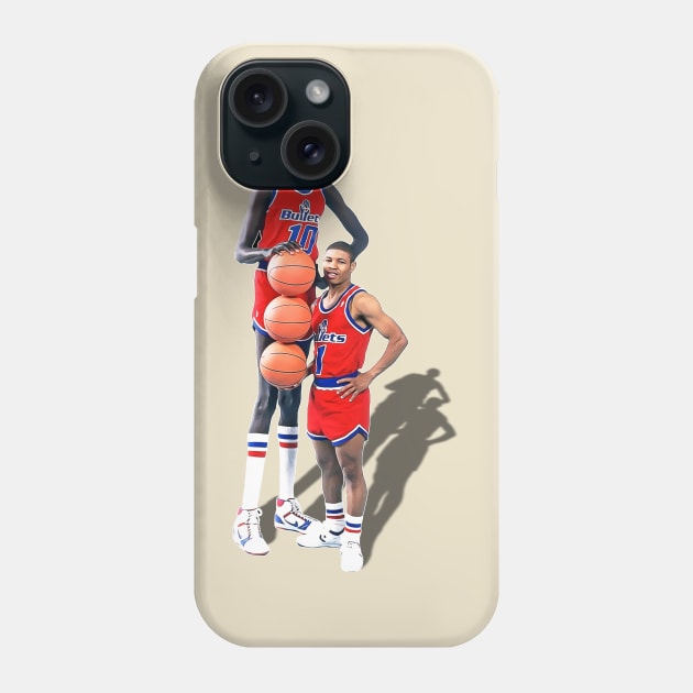 Bol and Bogues Retro 90s Bullets Basketball Design Phone Case by darklordpug