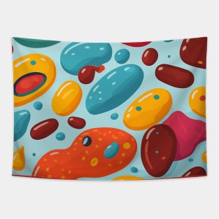 We Are All Human Beans Colorfool Food Splash Pun Cartoon Tapestry