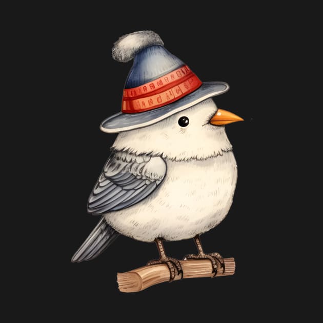 Cute Little Bird Wearing Hat by YoulStyle