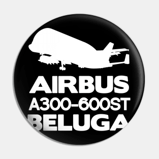 Airbus A300-600ST Beluga Silhouette Print (White) Pin