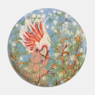 "The Major's Feast" Major Mitchell Cockatoo Pin