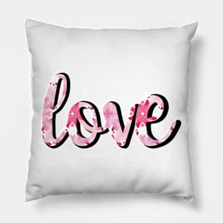 Love Watercolour Tie-Dye Typography Pillow