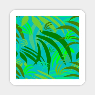 Fronds on Cyan Repeat 5748 Magnet