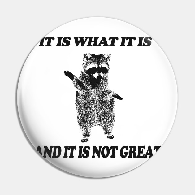 It Is What It Is And It Is Not Great Raccoon Shirt - Vintage Drawing T Shirt, Raccoon Meme T Shirt, Funny Y2K Tee Shirt, Unisex Pin by Hamza Froug