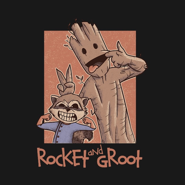 Rocket and Groot by RedBug01