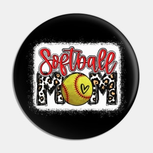 Softball Mom Leopard Shirt Softball Mom Pin