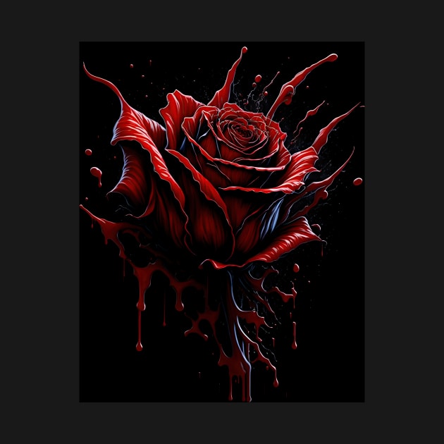 Splash Art of Beautiful Red Rose by allovervintage