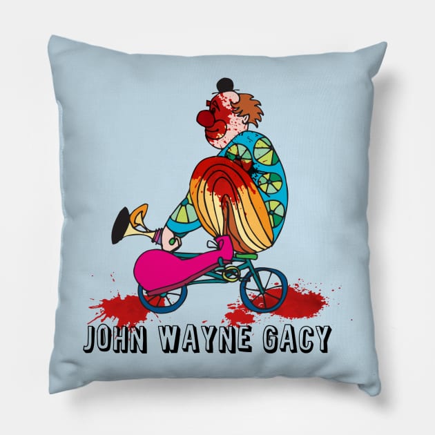 JOHN WAYNE GACY Pillow by theanomalius_merch