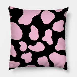 Cow Print, Cow Dots, Pink And White Animal Pattern Pillow