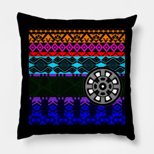 magical pattern of totonac culture in mexican ecopop layer design Pillow