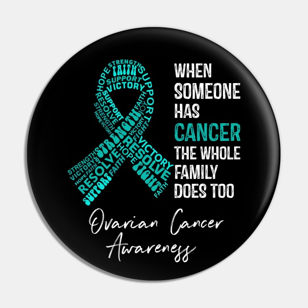 When Someone Has Cancer the Whole Family Does Too Ovarian Cancer Awareness Pin by RW