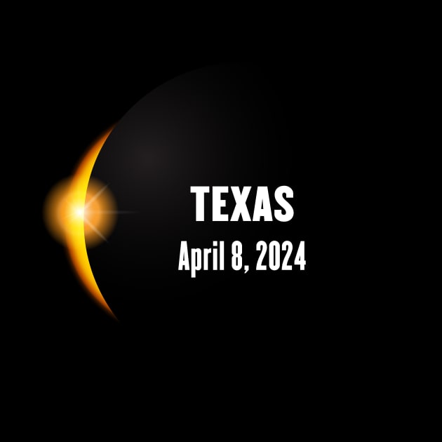 Total Solar Eclipse Texas 2024 by Rocky Ro Designs