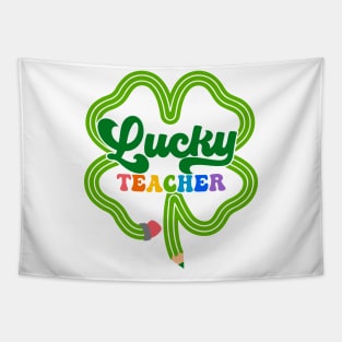 Lucky Teacher Shamrock St Patricks Day Tapestry