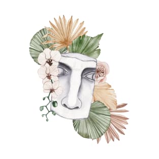 marble face with flowers T-Shirt