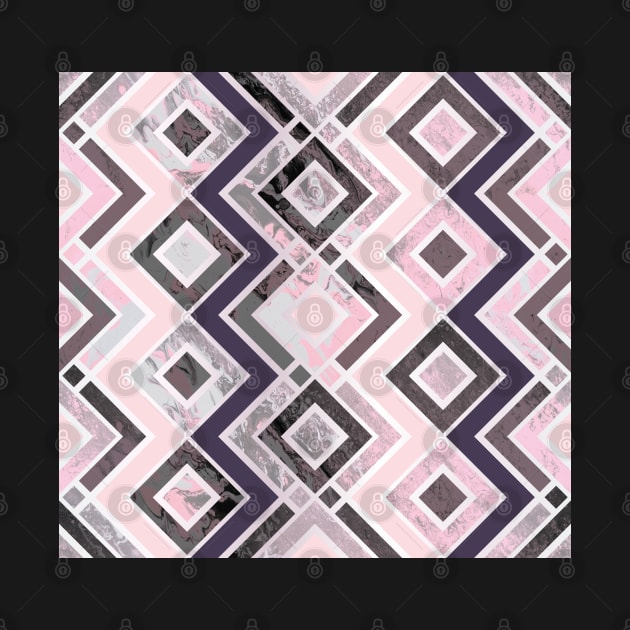 Zigzag pattern of a fluid painting in neon pink and gray by nobelbunt