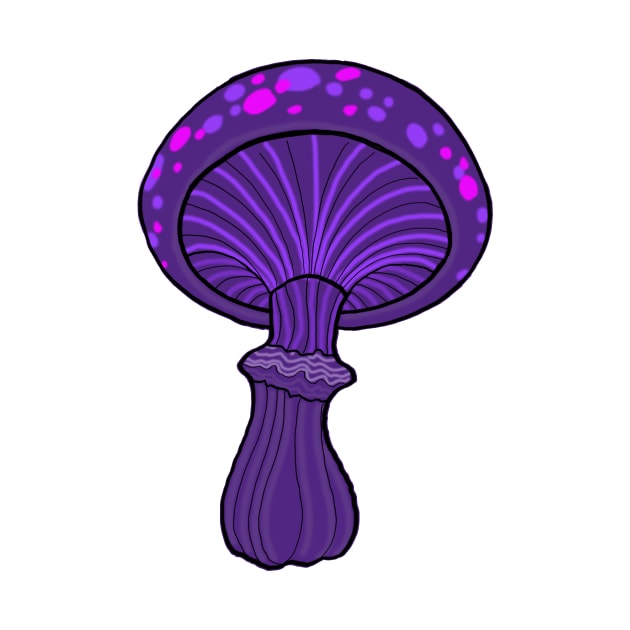 Purple New School Style Mushroom Original Art by ckandrus