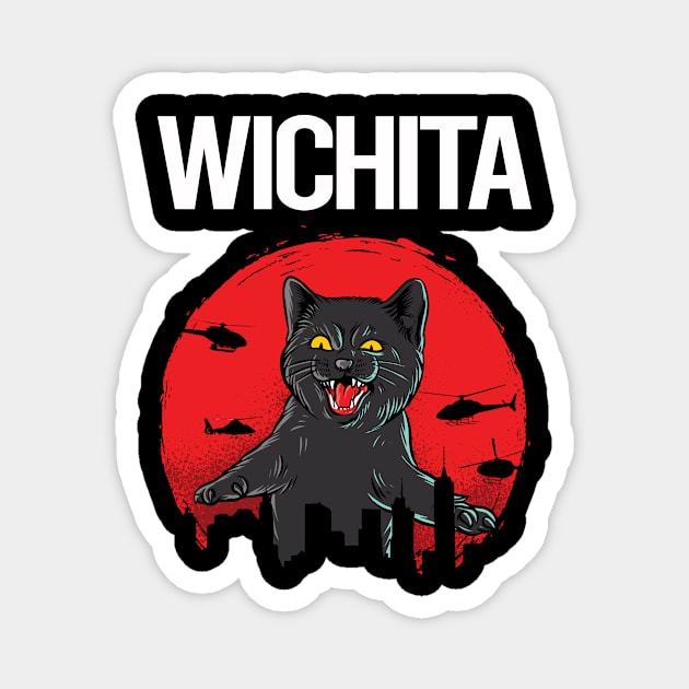 Funny Black Cat Wichita Magnet by flaskoverhand